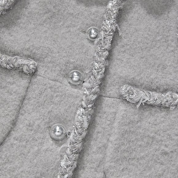 CHICJOC Italian Mohair & Wool Short Coat with Silk Lining, Size 38 - Picture 6 of 16